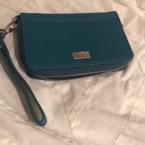 Thirty one Jewel teal blue wristlet wallet
